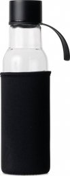  Sagaform butelka na wodę, czarny pokrowiec, 0,6 l, śred. 7 x 26 cm, szkło borokrzemowe/neopren