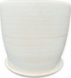 Polnix Doniczka ceramiczna z podstawką biała 13 cm