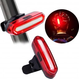  Alogy Mocna lampka rowerowa tylna LED USB Alogy światło oświetlenie wodoodporne na rower Czerwone
