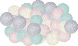  Springos Cotton balls 30 led lampki dekoracyjne, girlanda na prąd turkusowo-różowe UNIWERSALNY