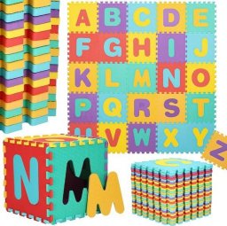  Springos Mata piankowa 170x150 cm alfabet puzzle dla dzieci multikolor pianka EVA UNIWERSALNY
