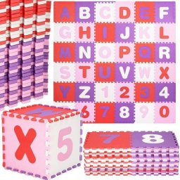  Springos Mata piankowa alfabet, cyfry 175x175 cm multikolor puzzle dla dzieci pianka EVA UNIWERSALNY