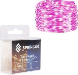 Lampki choinkowe Springos 20 LED różowe
