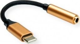 Adapter USB Roline USB-C - Jack 3.5mm Złoty 