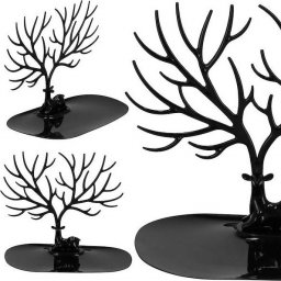  Springos Stojak na biżuterię drzewko 25x23x15 cm czarny jeleń organizer na kolczyki  UNIWERSALNY