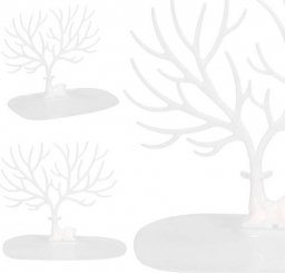  Springos Stojak na biżuterię drzewo 25x23x15 cm ozdobny organizer na kolczyki biały jeleń UNIWERSALNY
