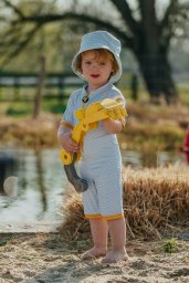  DucKsday Jednoczęściowy strój plażowo-kąpielowy dla niemowlaka filtr UV 50+, True Blue 2-3 lata (92-98)