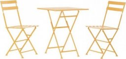  DKD Home Decor Zestaw Stołowy z 2 Krzesłami DKD Home Decor Musztarda Metal (60 x 60 x 75 cm)