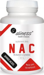 Aliness NAC N-Acetyl-L-Cysteina 500 mg 100 kapsułek wegańskich - WYSYŁAMY W 24H!