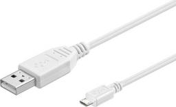 Kabel USB MicroConnect USB-A - microUSB 5 m Biały (USBABMICRO5W)