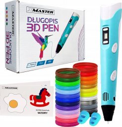 Długopis 3D XMaster Drukarka długopis 3D Zestaw + szablon niebieski