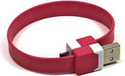 Kabel USB Logo USB-A - microUSB 0.25 m Różowy
