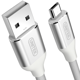 Kabel USB Unitek USB-A - microUSB 1 m Srebrny (Y-C4026ASL)
