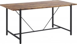  Beliani Stół do jadalni 160 x 80 cm ciemne drewno z czarnym SARITAS