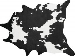  Beliani Dywan ekoskóra 150 x 200 cm czarno-biały BOGONG