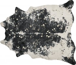  Beliani Dywan ekoskóra w łaty 130 x 170 cm czarno-biały BOGONG