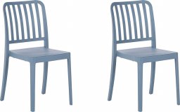 Beliani Zestaw 2 krzeseł ogrodowych niebieski SERSALE