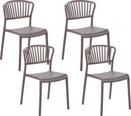  Beliani Zestaw 4 krzeseł do jadalni beżowoszary GELA