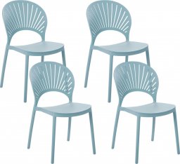  Beliani Zestaw 4 krzeseł do jadalni niebieski OSTIA