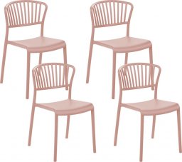  Beliani Zestaw 4 krzeseł do jadalni różowy GELA