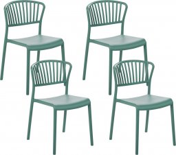  Beliani Zestaw 4 krzeseł do jadalni zielony GELA