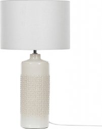 Lampa stołowa Beliani Lampka nocna ceramiczna biała ANSEBA