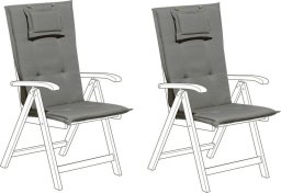  Beliani Zestaw 2 poduszek na krzesła ogrodowe szary TOSCANA/JAVA