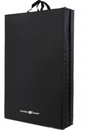 Marbo Sport Materac gimnastyczny składany twardy z rzepami 180 x 90 x 5 cm czarny - Marbo Sport