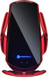  ForCell Uchwyt z ładowaniem indukcyjnym automatyczny + adapt. magnetyczne FORCELL HS1 Qi 15W czerwony