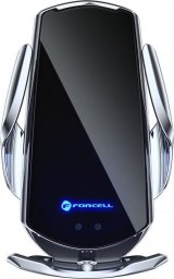 ForCell Uchwyt z ładowaniem indukcyjnym automatyczny + adapt. magnetyczne FORCELL HS1 Qi 15W srebrny