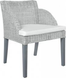  vidaXL vidaXL Krzesło stołowe z poduszką, szary naturalny rattan
