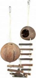  Trixie Podwójny domek z kokosu z drabiną, śr. 13 cm