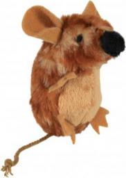  Trixie Zabawka Mysz stojąca, brązowa (z dźwiękiem), 8 cm