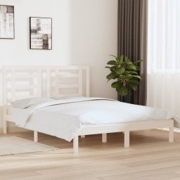  vidaXL vidaXL Rama łóżka, biała, lite drewno sosnowe, 160 x 200 cm