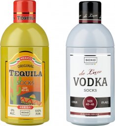  Soxo Zestaw 2x Męskie Skarpetki SOXO GOOD STUFF kolorowe Tequila i wódka w śmiesznej butelce