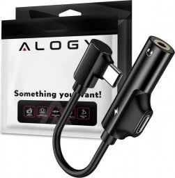 Adapter USB Alogy Alogy Kabel audio USB-C do Jack 3.5mm przewód AUX 1m Czarny uniwersalny