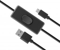  Akasa AKASA kabel USB-A 2.0 na Micro-B, napájecí kabel se switchem (pro Raspberry Pi 3 / 2 /1 / Zero), 1.5m