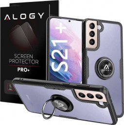  Alogy Etui Alogy Ring Holder Clear Armor do Samsung Galaxy S21 Plus czarne + Szkło