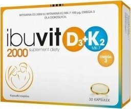 Medana Pharma Ibuvit D3 2000 + K2MK-7 Omega 3 30 kapsułek - Długi termin ważności!
