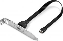 Kabel USB Lindy USB-C - USB-C 0.45 m Czarny (33118)