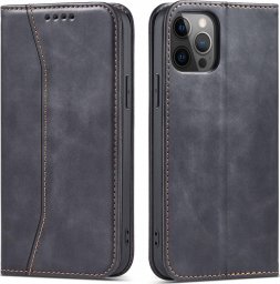  Hurtel Magnet Fancy Case etui do iPhone 12 Pro pokrowiec portfel na karty kartę podstawka czarny
