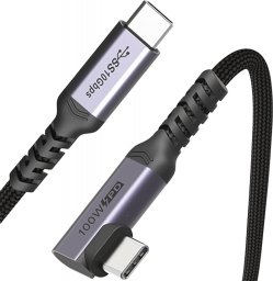 Kabel USB Reagle USB-C - USB-C 3 m Czarno-szary