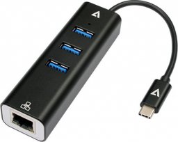 HUB USB V7 1x RJ-45  + 3x USB-A 3.2 Gen1 (V7UCRJ45USB3)