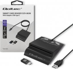  Qoltec Inteligentny czytnik chipowych kart ID SCR-0636 | USB typu C