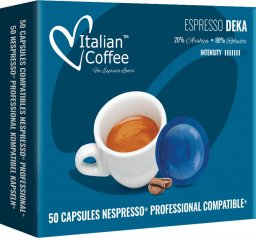 Italian Coffee Deka (kawa bezkofeinowa) kapsułki kompatybilne z systemem NESPRESSO PROFESSIONAL- 50 kapsułek