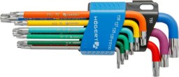 Högert Technik Klucze TORX długie kodowane kolorystycznie stal S2 9 elementów HT1W817