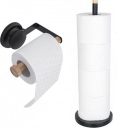  YokaHome Komplet uchwyt na papier toaletowy i stojak na zapasowe rolki bambus - Yoka