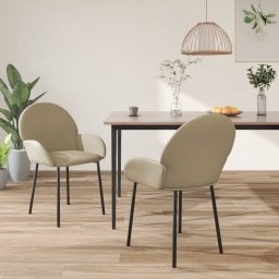  vidaXL vidaXL Krzesła stołowe, 2 szt., cappuccino, obite sztuczną skórą