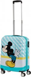 American Tourister Mała kabinowa walizka AMERICAN TOURISTER ANIMAL SPARKLE 85667 Blue Kiss Mickey