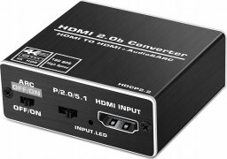 System przekazu sygnału AV Pawonik EKSTRAKTOR HDMI 2.0 TOSLINK KONWERTER ARC 5.1 HDCP